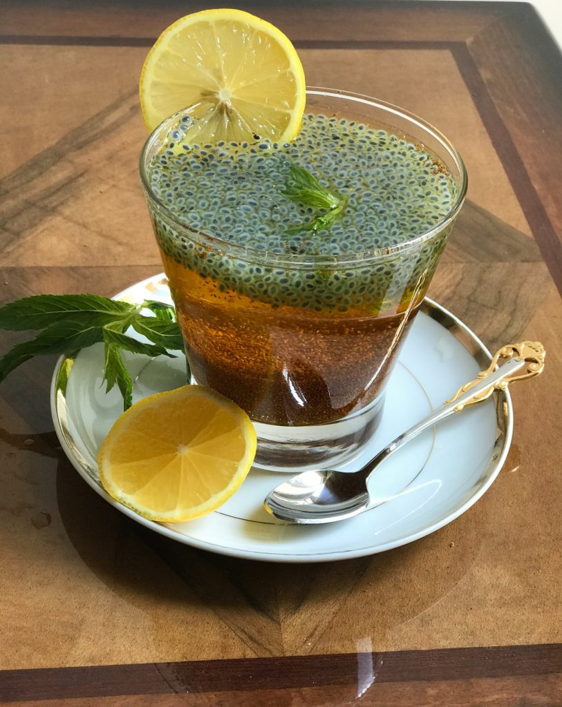 Persian Cold Drink recipe:  Saffron Basil Seed Drink (Sharbat Tokhm-e-Sharbati)